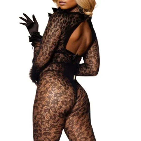 SOLD ON ANOTHER SITE Sexy Black Lace Bodysuit - Picture 3 of 6